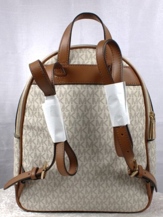 Michael Kors Erin Medium Backpack & Wallet Vanilla MK Signature PVC Leather Set main image 11